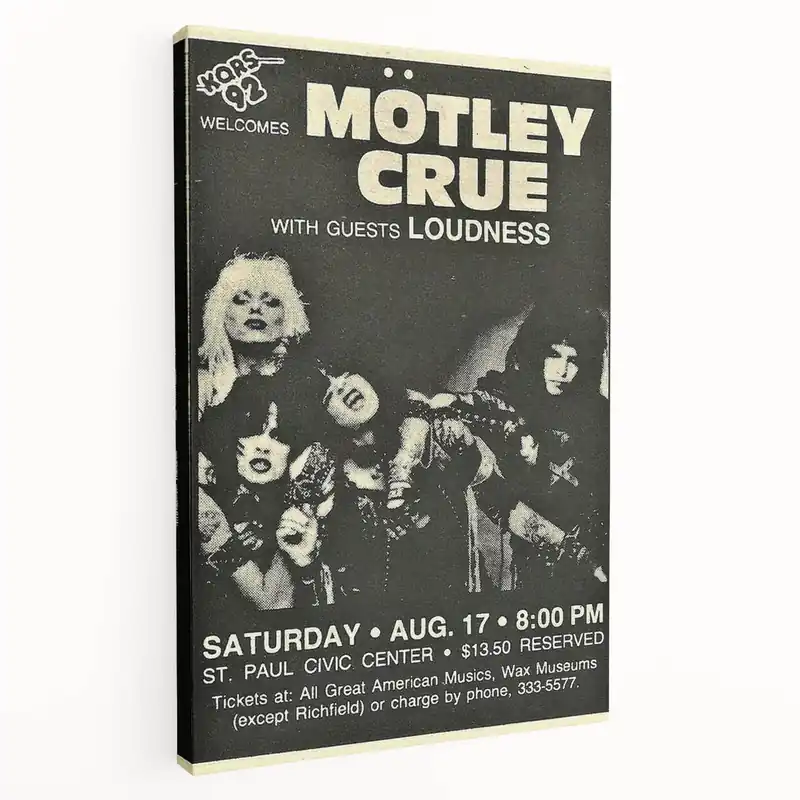 Mötley Crüe 1980s Concert Poster - Vintage Rock Wall Art Hot Deal