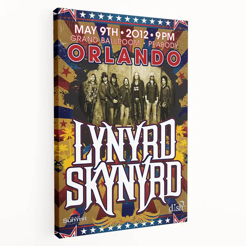 Big Sale Lynyrd Skynyrd 2012 Concert Poster - Retro Rock Wall Art