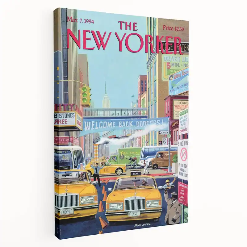 New Yorker Magazine Cover Art - Welcome Back Dodgers City Scene Poster Factory Price