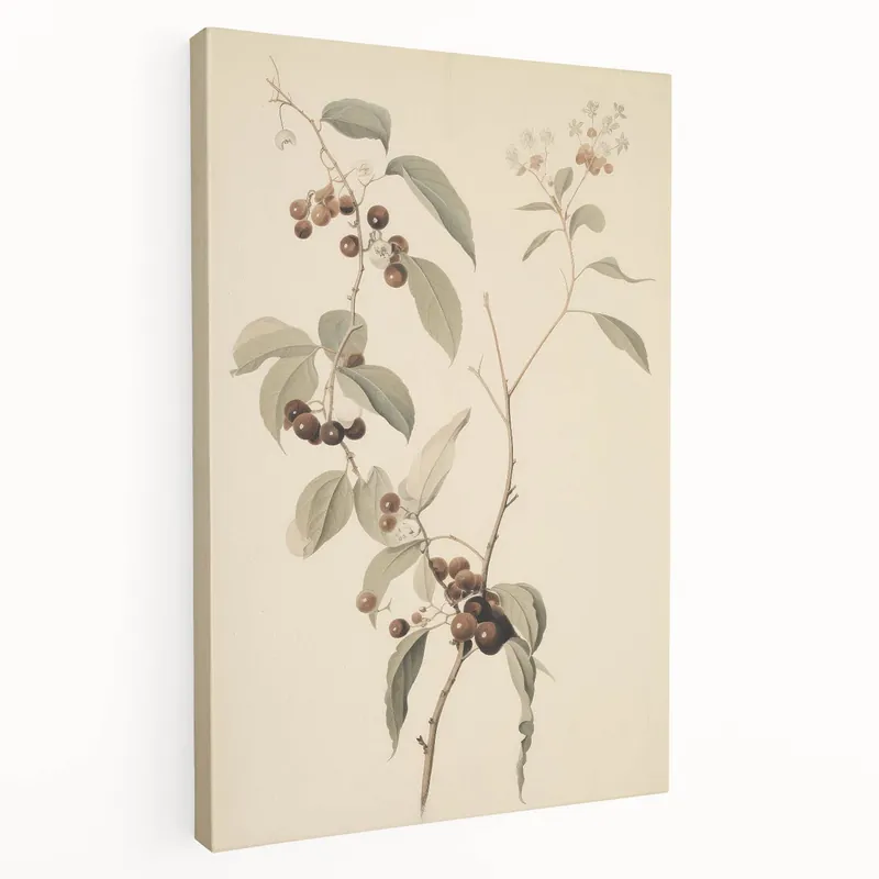 Vintage Botanical Art Print: Berry Branch Illustration Wall Decor Special Offer