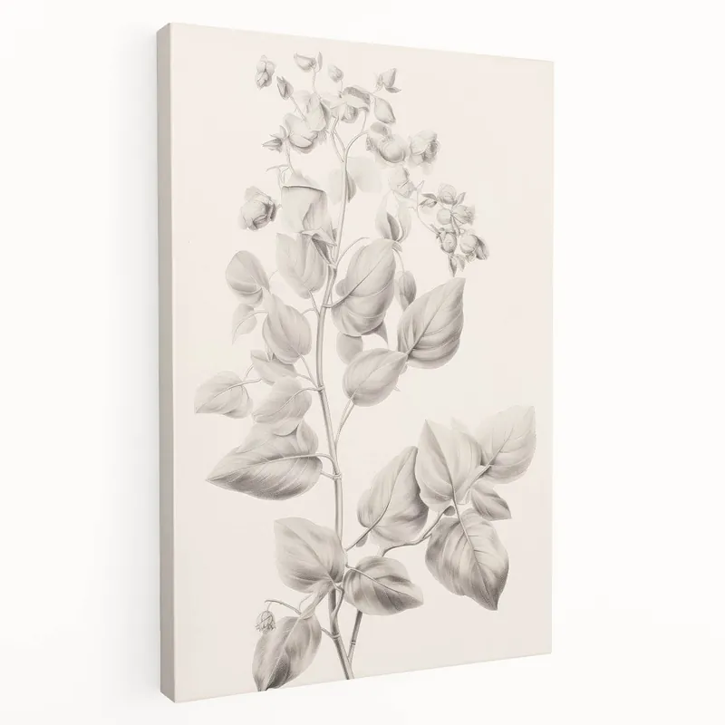 Express Delivery Vintage Botanical Art Print: Detailed Floral Leaf Illustration