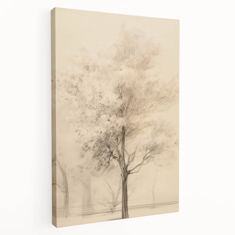 Wholesale Vintage Botanical Art Print: Soft Tree Silhouette Wall Decor
