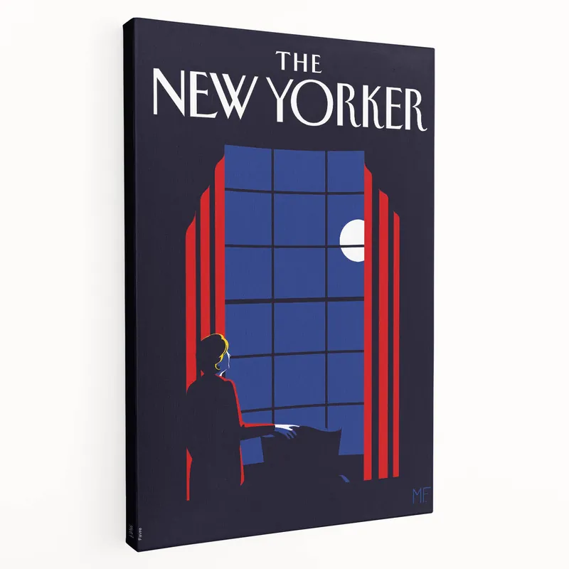 Vintage New Yorker Poster - Moonlit Night by the Window Wall Art Print Best Price