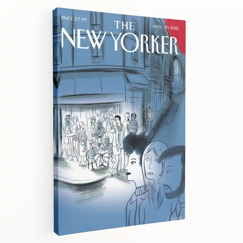 Vintage New Yorker Poster - Night Out in the City Wall Art Print Big Sale