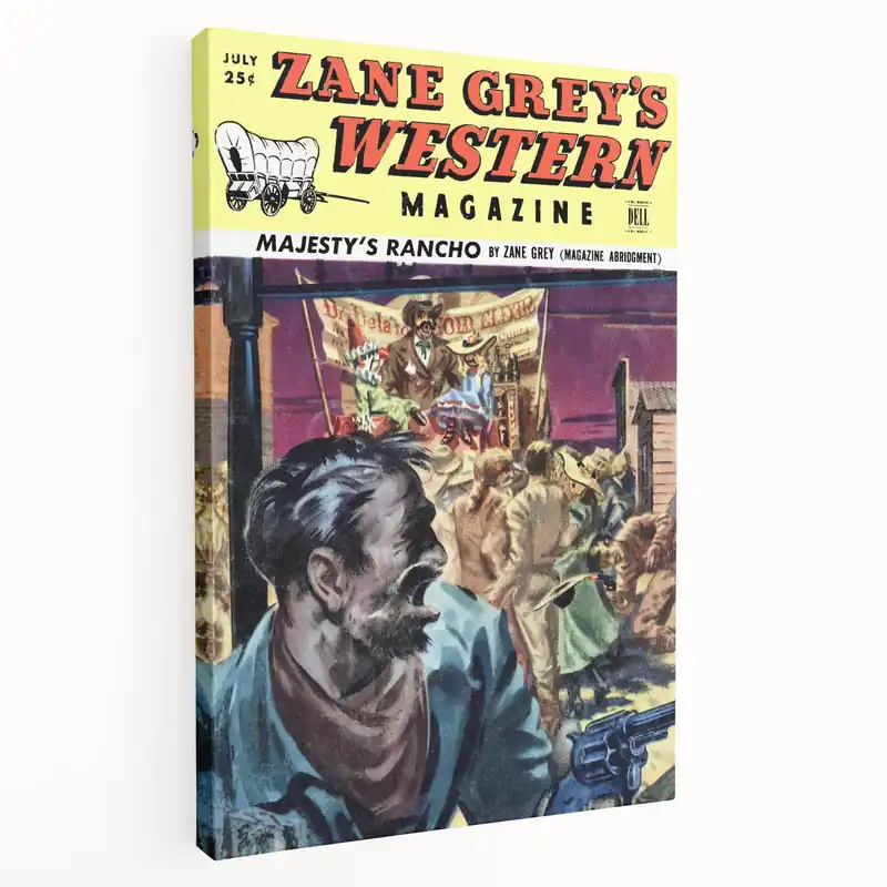Buy Online Vintage Magazine Cover Art – Zane Grey’s Western Action Print