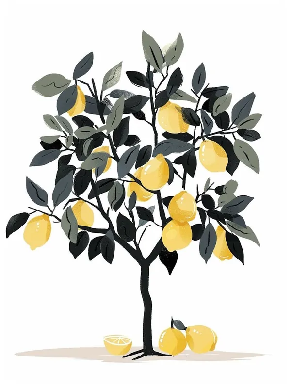 Lemon Tree Pixel Illustration 4 Order Now
