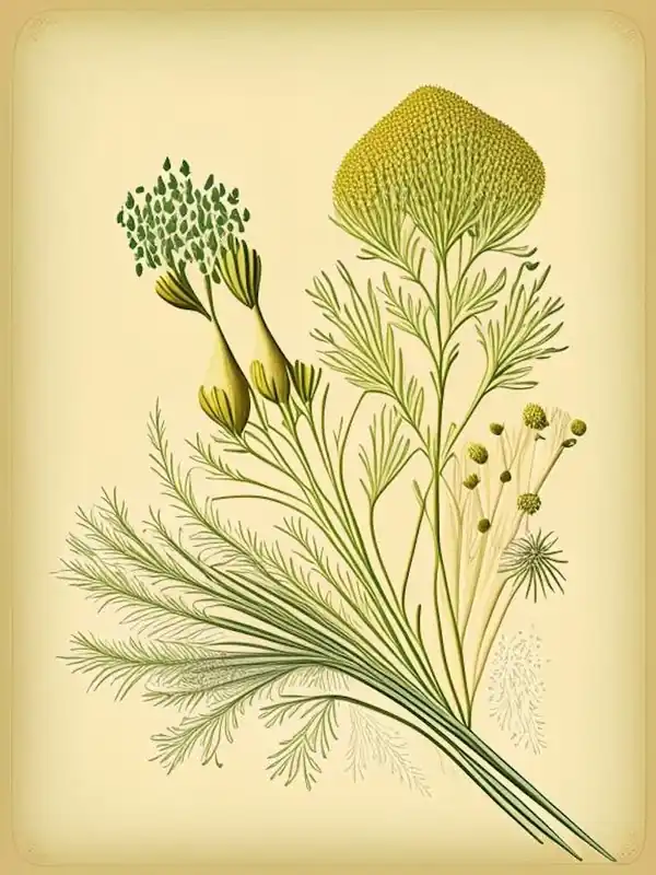 Buy Today Fennel Seeds Spices And Herbs Retro Drawing 2