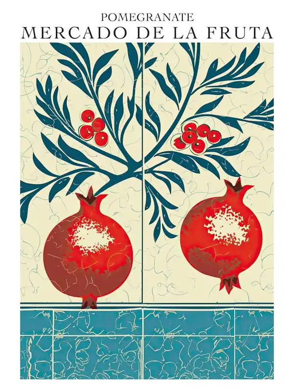 Mercado De La Fruta Pomegranate Illustration 3 Poster Secure Checkout