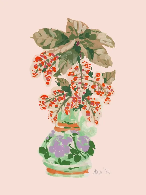 Exclusive Blooming Vase In Red