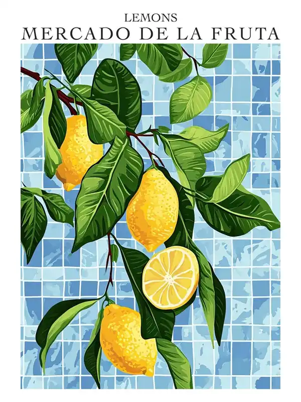 Must Have Mercado De La Fruta Lemons Illustration 8 Poster