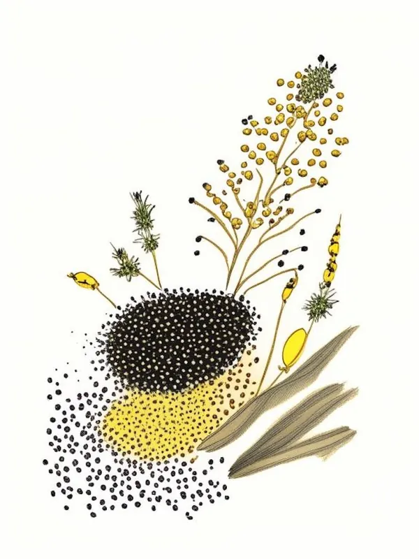 Black Mustard Seed Spices And Herbs Pencil Illustration 3 Grab Now