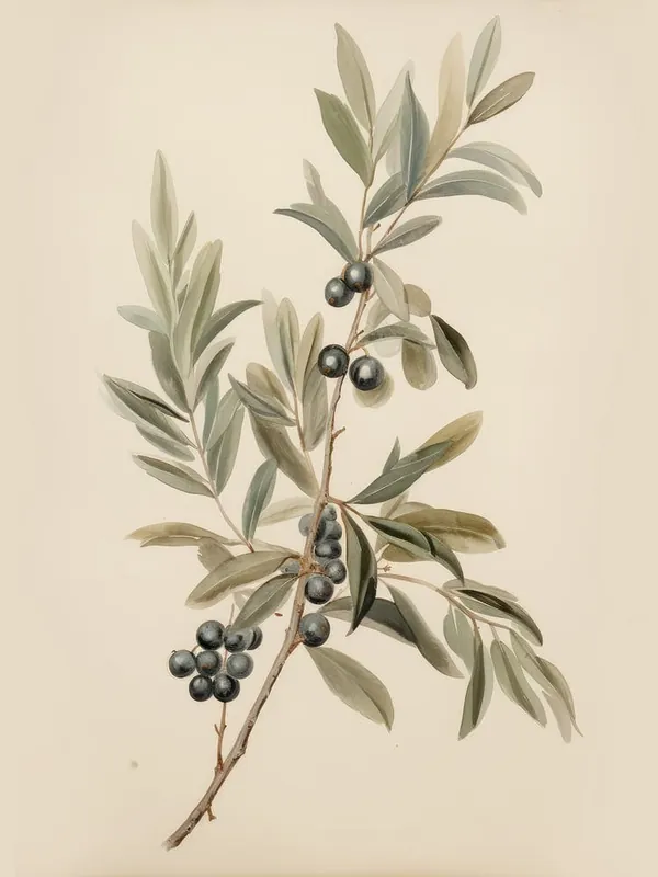One Day Deal Vintage Blueberry Branch Sketch