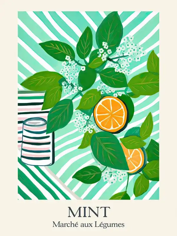 Direct From Manufacturer Marche Aux Legumes Mint Summer Illustration 8