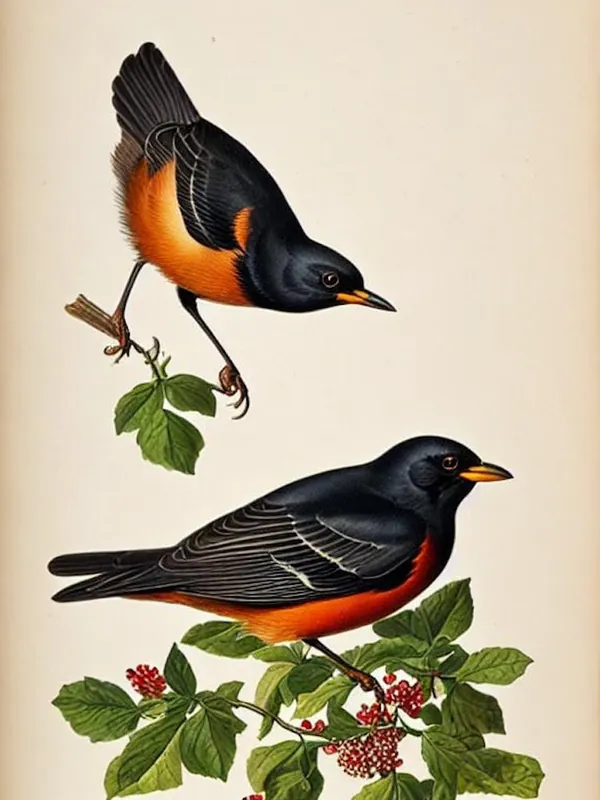 Blackbird James Audubon Vintage Style Bird Budget