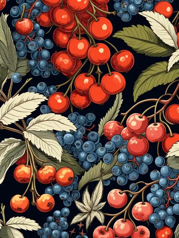 William Morris Style Christmas Botanical 1 Price Drop