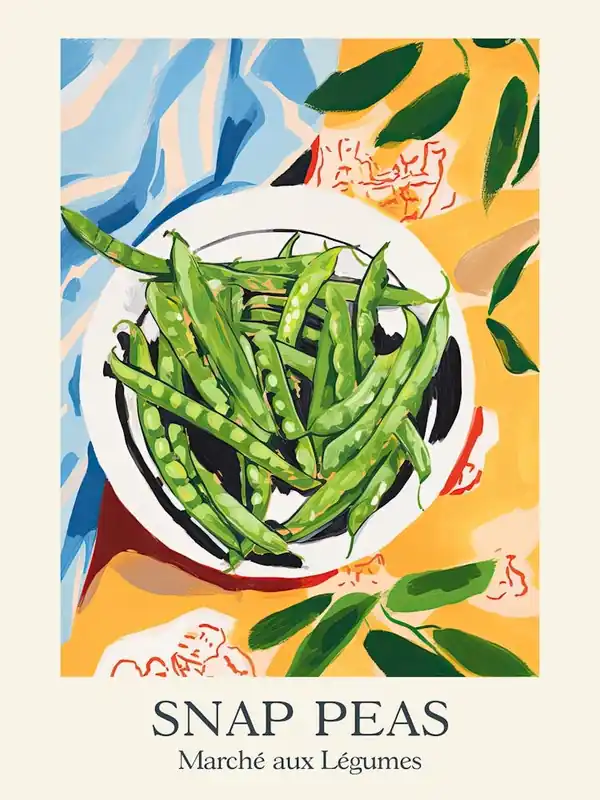Luxury Marche Aux Legumes Snap Peas Summer Illustration 2