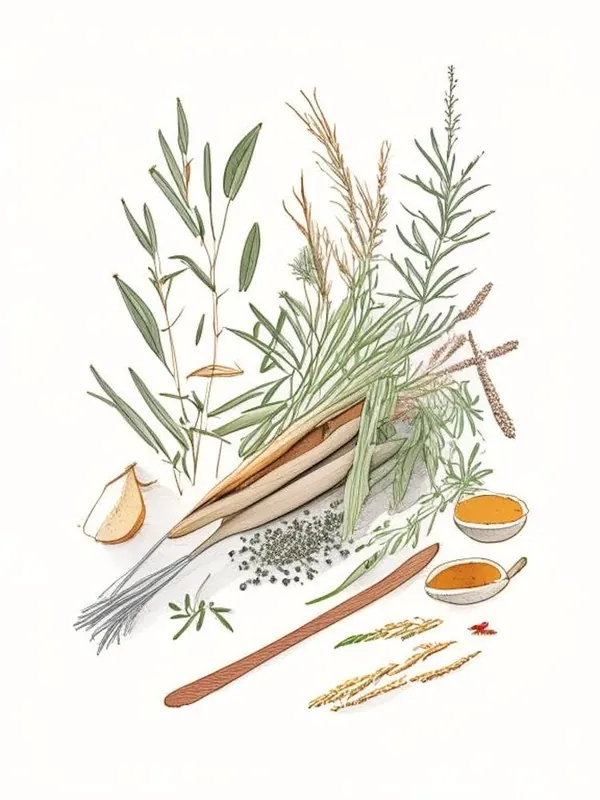 Butcher S Broom Spices And Herbs Pencil Illustration 1 Get Yours