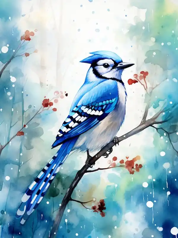 Snowy Blue Jay 3 Free Returns