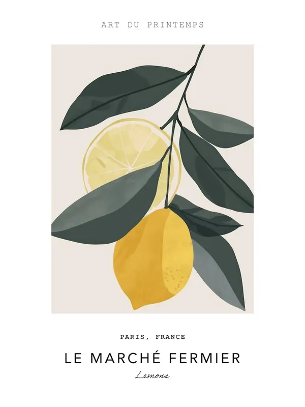 Lemons Le Marche Fermier Poster 2 Special Discount
