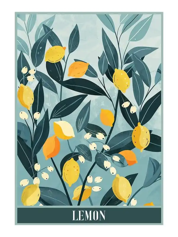 Lemon Tree Flat Illustration 6 Poster Wholesale