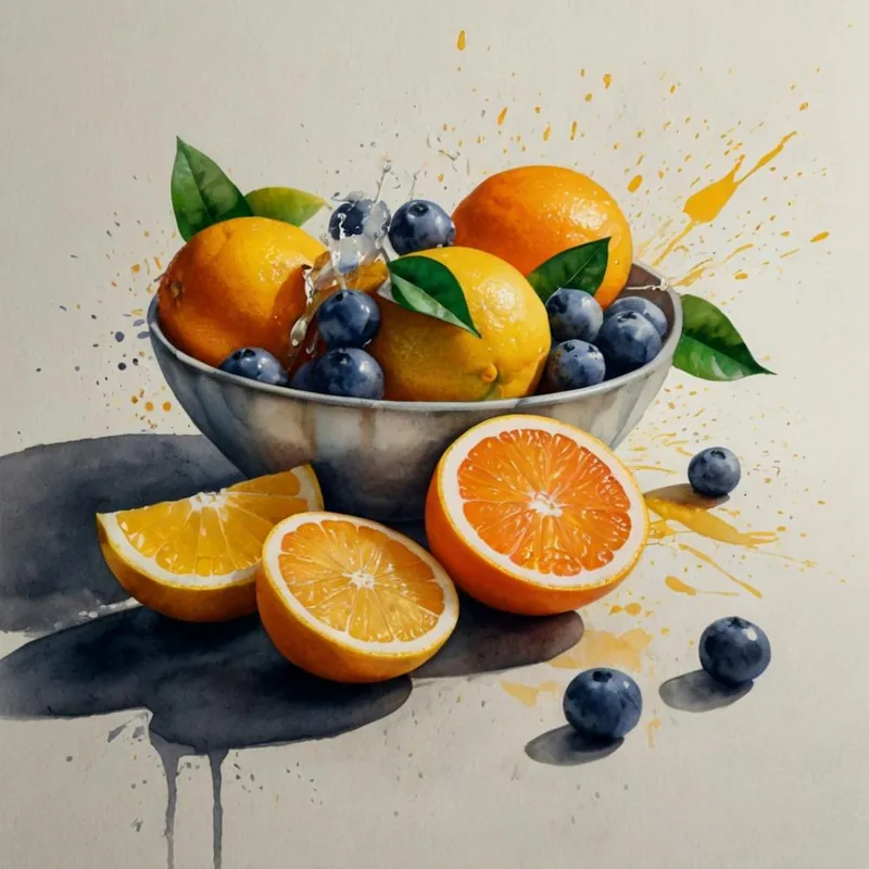 Oranges And Blueberries Handmade