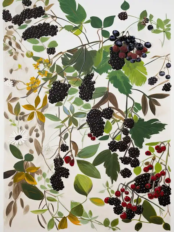Blackberry Fruit Drawing 2 Price Drop