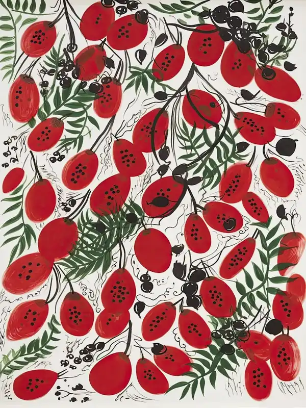 Affordable Red Kiwi Fruit Drawing 1