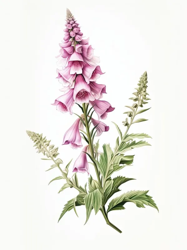 New Arrival Foxglove Flower Vintage Botanical 2