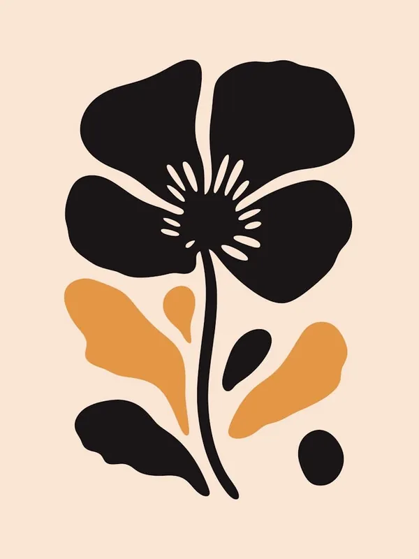 Black And Orange Flower 1 Top Pick