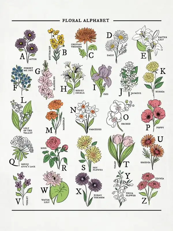 Floral Alphabet Bright & Bold Holiday Sale