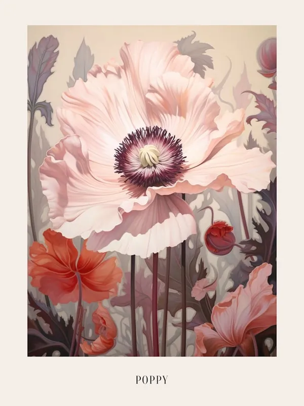 Money Back Guarantee Floral Illustration Poppy 2 Poster
