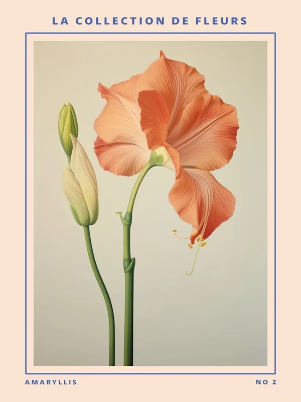 Must Have Amaryllis 2 French Flower Botanical Poster