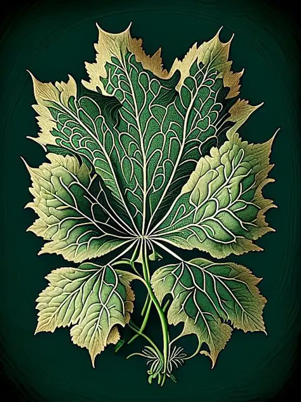 Top Rated Siberian Ginseng Leaf Vintage Botanical 3