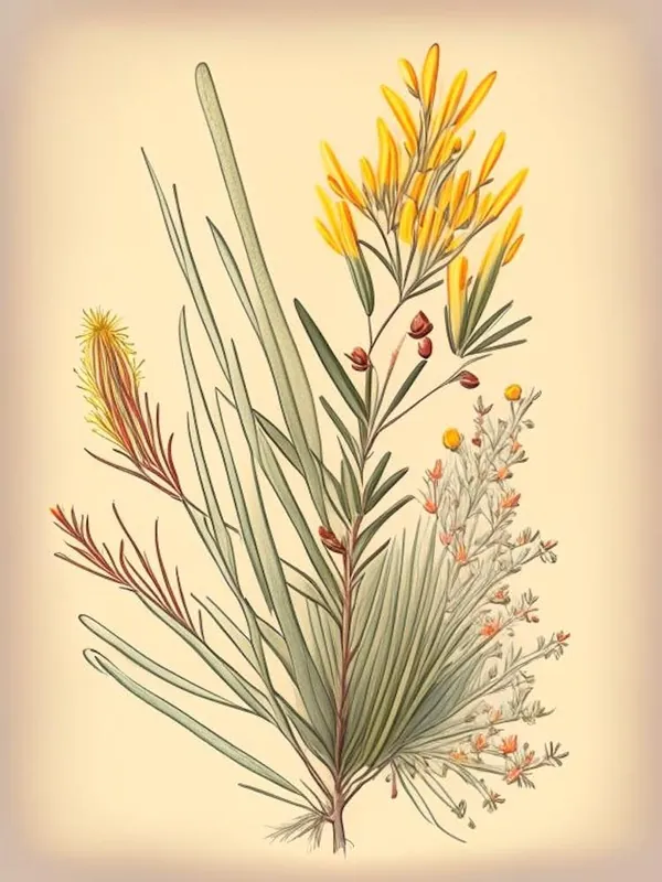 Affordable Ephedra Spices And Herbs Retro Drawing 2