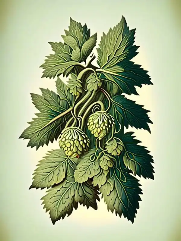 Hops Herb Vintage Botanical Discount