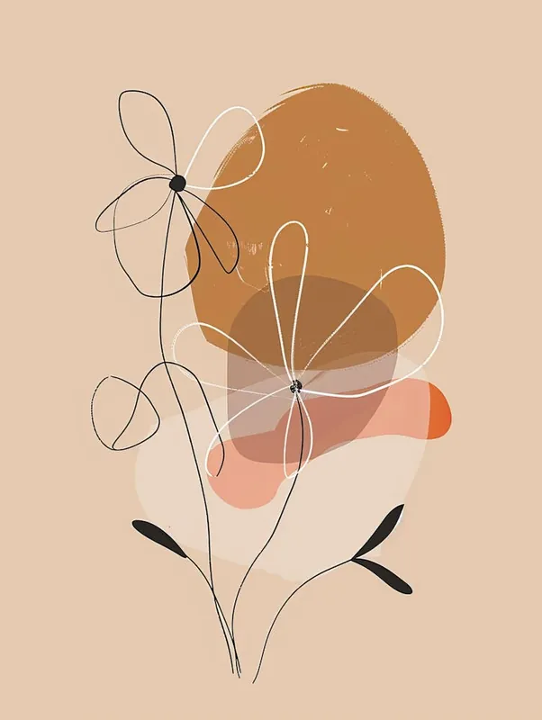 Professional Grade Honolulu Botanical Garden Boho Line Art