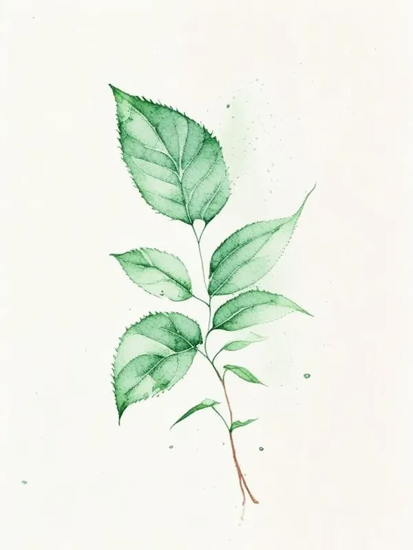 Final Sale Peppermint Leaf Minimalist Watercolour 1