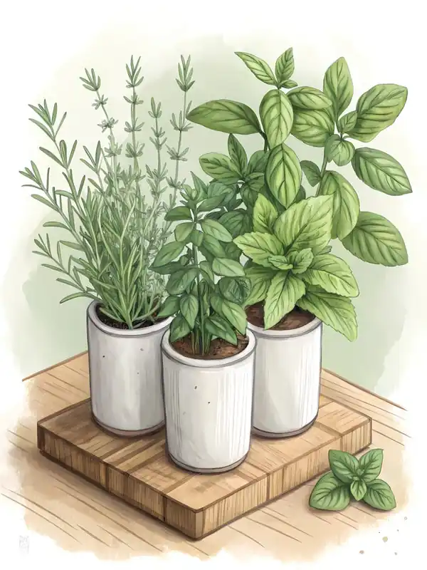 Best Seller Potted Kitchen Herbs Rosemary, Mint & Basil