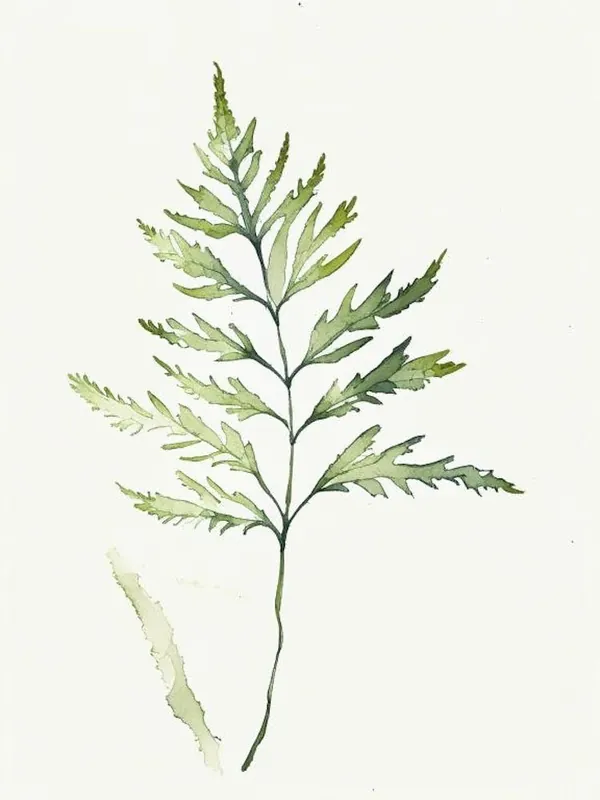 Wormwood Leaf Minimalist Watercolour 2 Secure Checkout