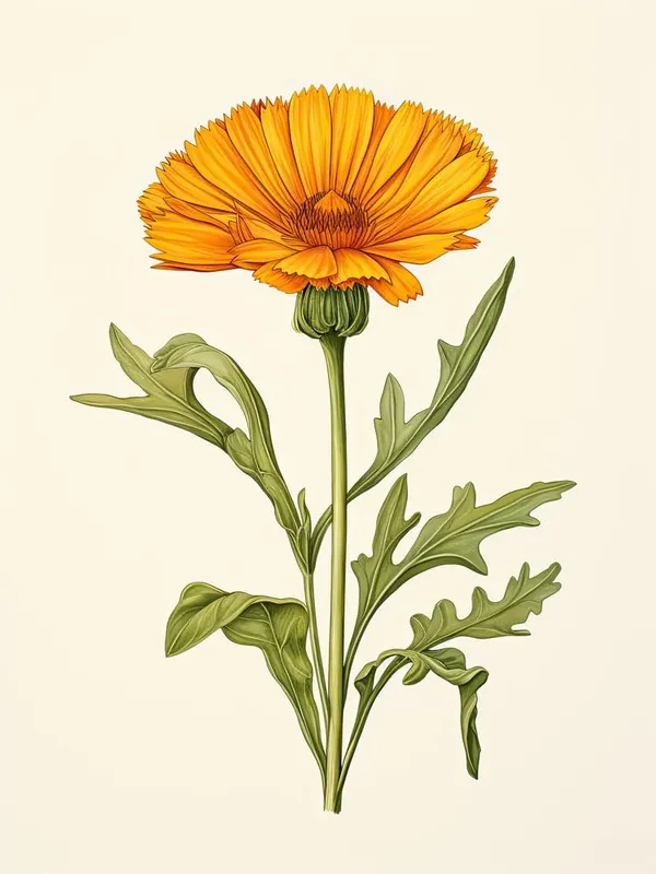 Direct From Manufacturer Calendula Pot Marigold Vintage Botanical Herbs 0