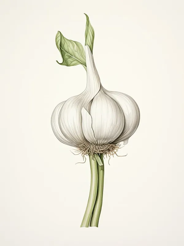 Sale Garlic Vintage Botanical Herbs 0