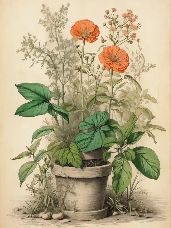 Orange Flowers In A Pot Reduced Price