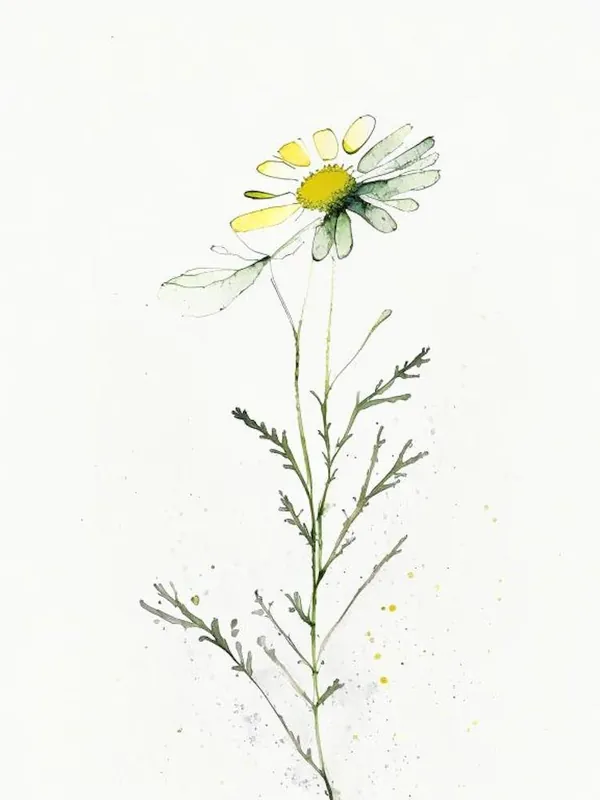 Chamomile Leaf Minimalist Watercolour Clearance