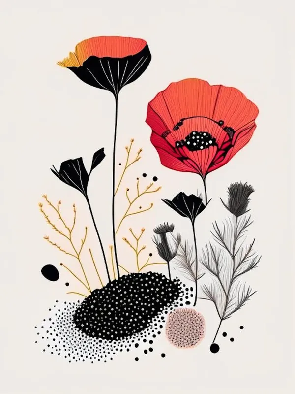 Poppy Seeds Spices And Herbs Minimal Line Drawing 3 Best Choice