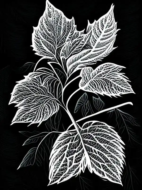 Factory Price Lemon Balm Leaf Linocut 2