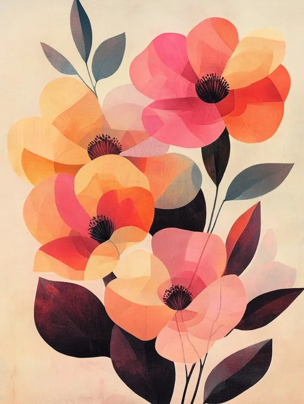 Abstract Flowers Canvas Print 3 Weekend Sale