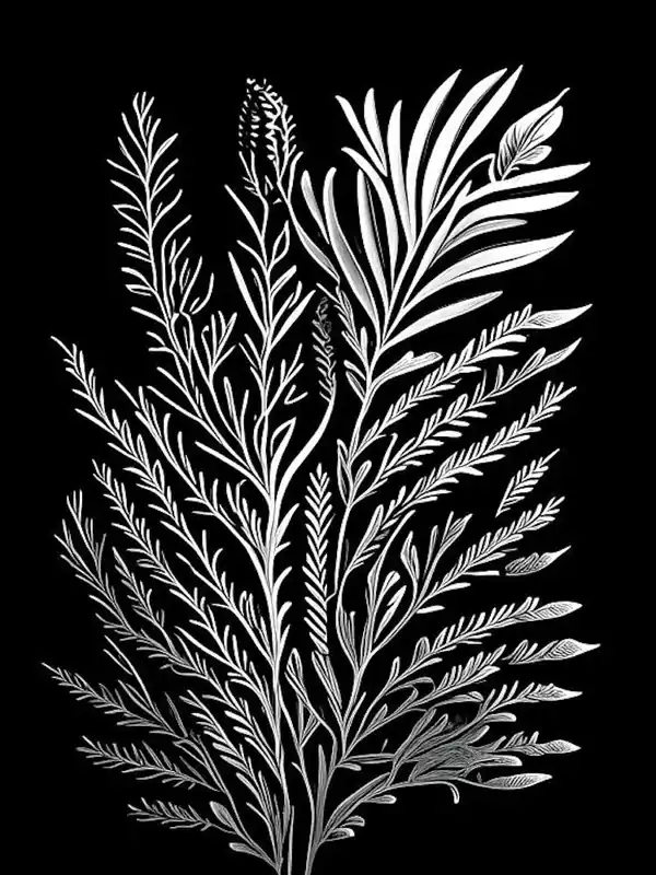 Rosemary Leaf Linocut 3 Mega Sale