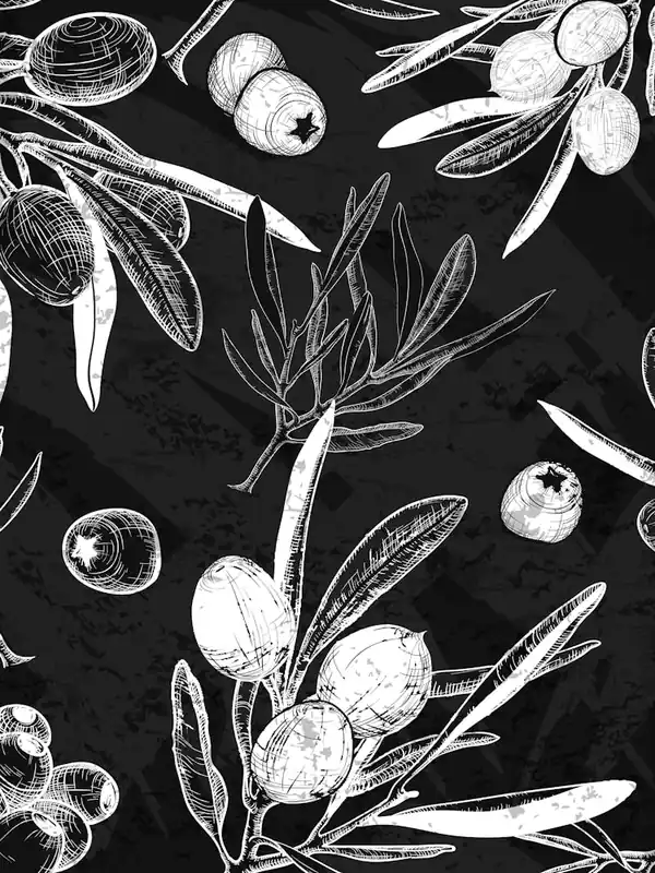 Olive Branches Seamless Pattern - olives poster, kitchen wall art Bulk Order
