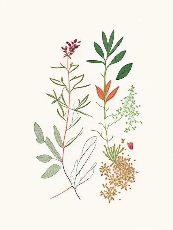 Hot Picks Chickweed Spices And Herbs Minimal Line Drawing 1