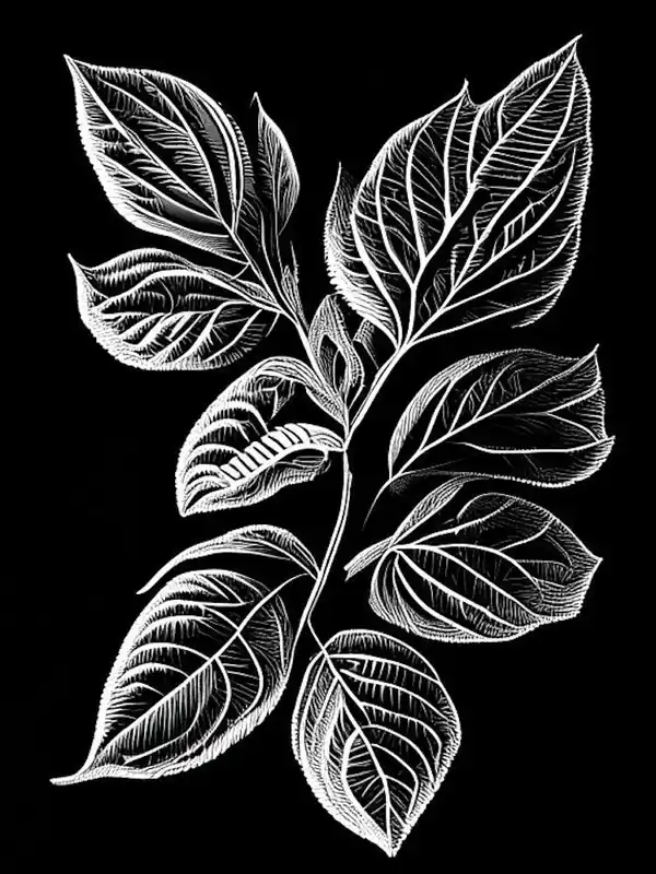 Authentic Oregano Leaf Linocut 2